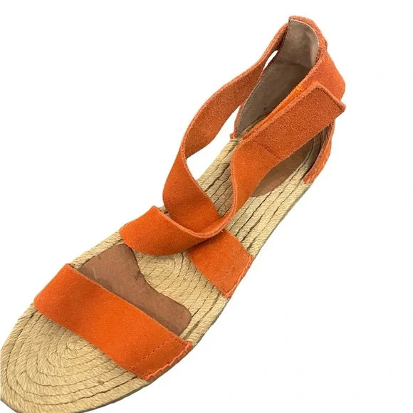 UGG Mila Suede Espadrille Sandals Orange Size 9 With Box - Picture 5 of 10